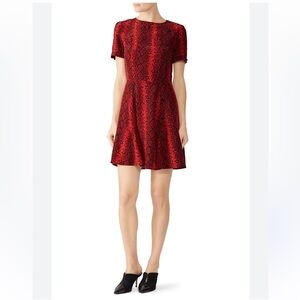 The Kooples Silk Print Blend Dress Size 3 Large
